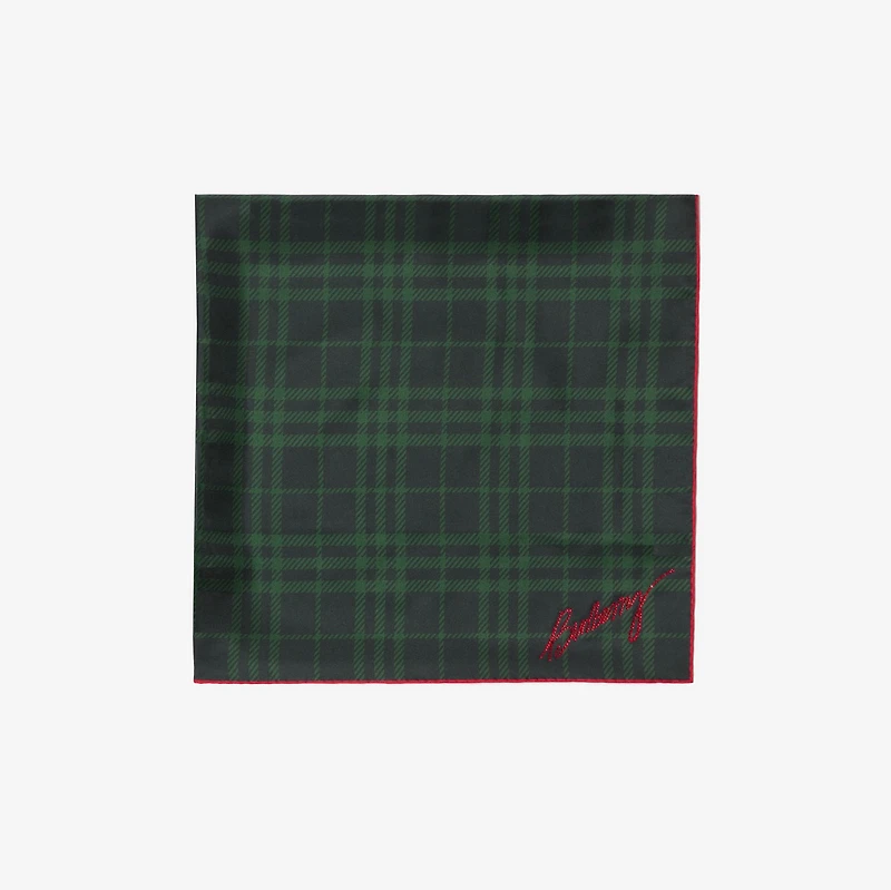 Crystal EKD Check Silk Scarf in Brigade green | Burberry® Official