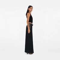 Pleated Crepe Jersey Maxi Skirt in Black - Women | Burberry® Official