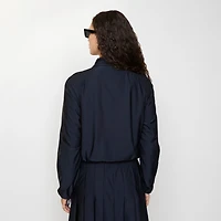 Cropped Newcott Hooded Jacket in Silhouette blue - Women | Burberry® Official