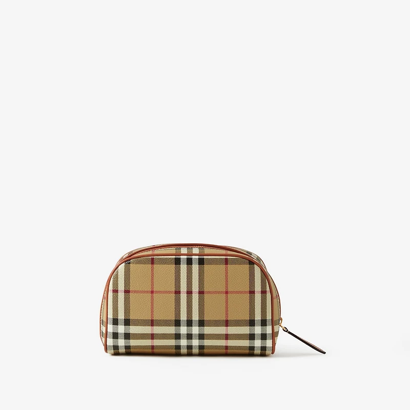 Small Check Travel Pouch in Archive beige - Women | Burberry® Official