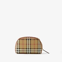Small Check Travel Pouch in Archive beige - Women | Burberry® Official