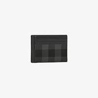 Check Money Clip Card Case in Charcoal - Men, Canvas | Burberry® Official
