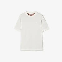 Check Cotton T-shirt in Chalk white - Men | Burberry® Official