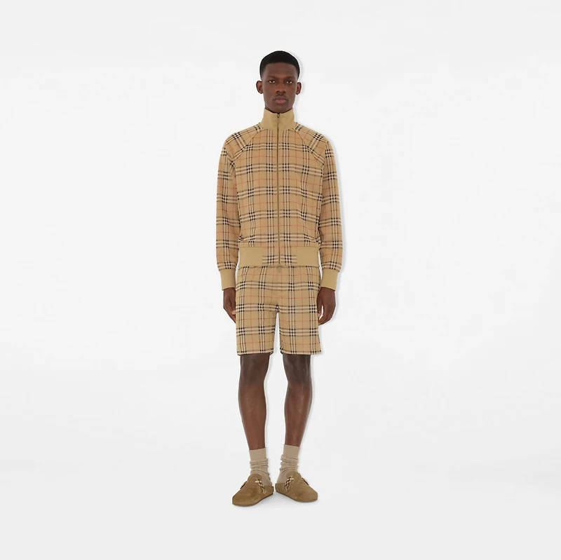 Check Jersey Shorts in Sand - Men | Burberry® Official