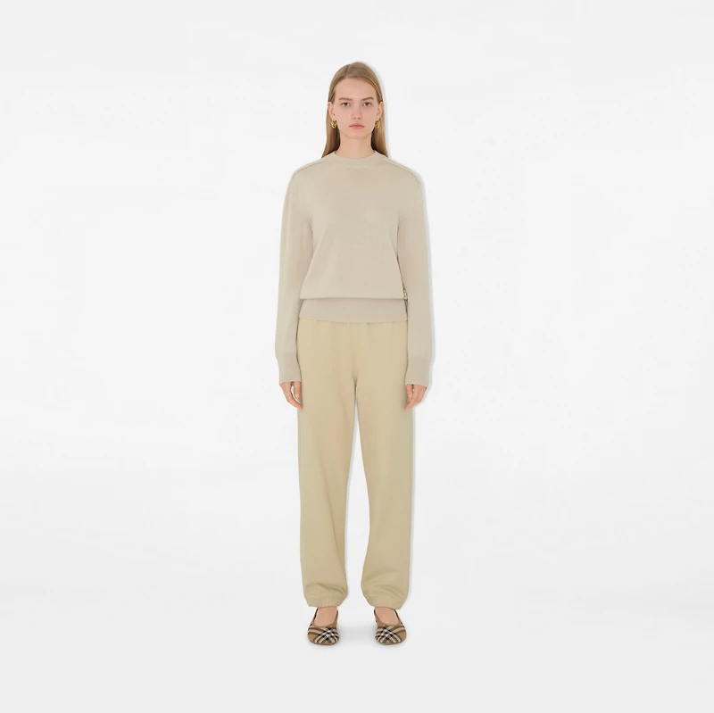 Check Label Cotton Jogging Pants in Nutmeg - Women | Burberry® Official
