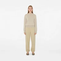 Check Label Cotton Jogging Pants in Nutmeg - Women | Burberry® Official
