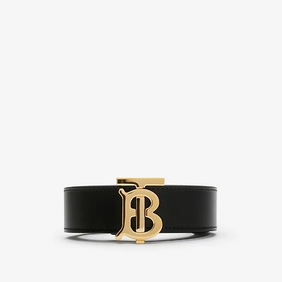 Reversible Leather TB Belt in Black/tan/gold - Women | Burberry® Official