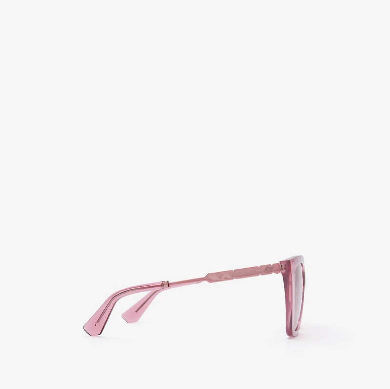 Check Engraved Square Sunglasses​ in Pastel pink - Women | Burberry® Official