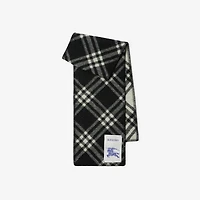Check Wool Scarf in Black | Burberry® Official