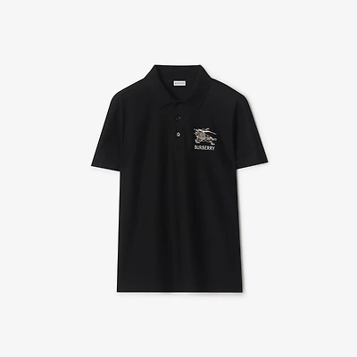 EKD Sketch Cotton Polo Shirt in Black - Men | Burberry® Official