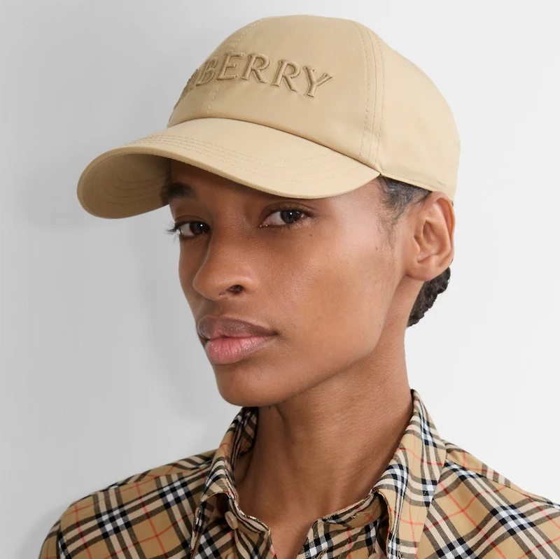 Logo Gabardine Baseball Cap in Flax - Men | Burberry® Official