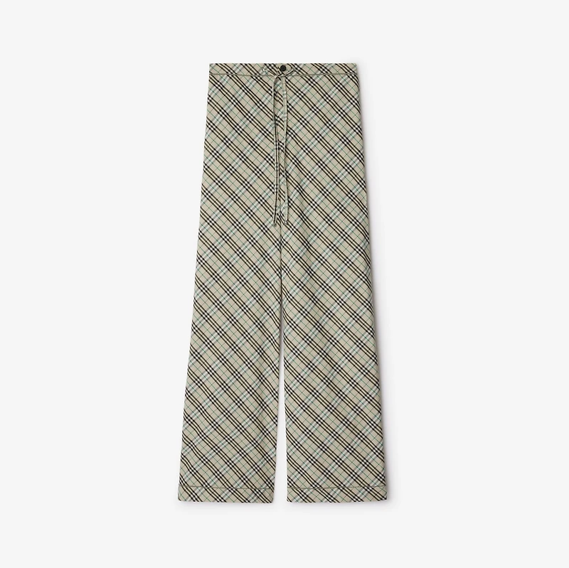 Check Cotton Pyjama Trousers in Husk - Women | Burberry® Official