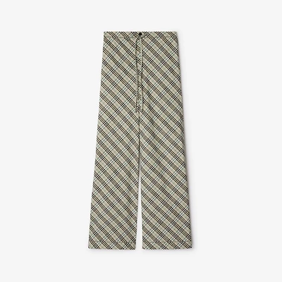 Check Cotton Pyjama Trousers in Husk - Women | Burberry® Official