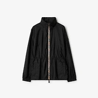 Short Checker-tape Nylon Parka in Black - Women | Burberry® Official