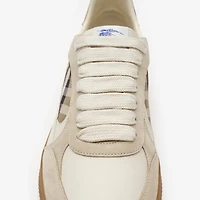Leather, Suede and Check Terrace Sneakers​ in Dove beige/grey/sand beige - Men | Burberry® Official