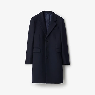 Wool Tailored Coat in Navy - Men | Burberry® Official