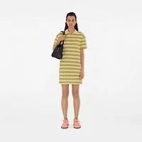 Striped Cotton Polo Shirt Dress in Alabaster - Women | Burberry® Official