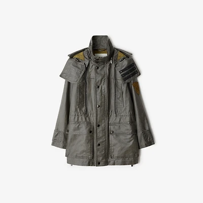 Bleached Cotton Parka in Oil - Women | Burberry® Official