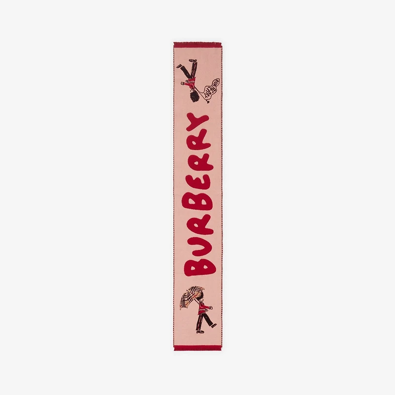 Logo London Guard Wool Scarf in Slipper - Children | Burberry® Official