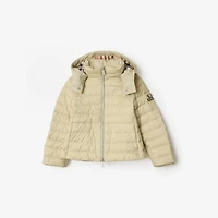 Hooded Puffer Jacket in Pale stone beige | Burberry® Official