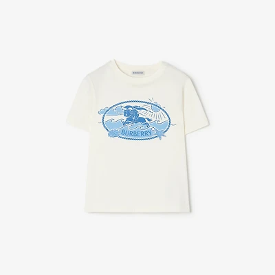 Knight Stamp Cotton T-shirt in Chalk white | Burberry® Official