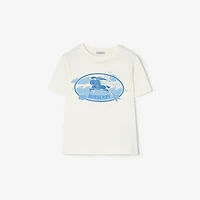 Knight Stamp Cotton T-shirt in Chalk white | Burberry® Official