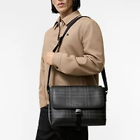 City Check Messenger Bag in Iron grey - Men, Technical, Cotton | Burberry® Official