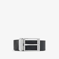 Reversible Check Belt in Charcoal/silver - Men | Burberry® Official