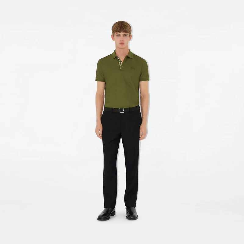 Cotton Polo Shirt in Olive green - Men | Burberry® Official