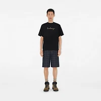 Check EKD Cotton T-shirt in Black - Men | Burberry® Official