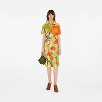 Highgrove Cascading Flowers Silk Shirt Dress in Buttermilk - Women | Burberry® Official