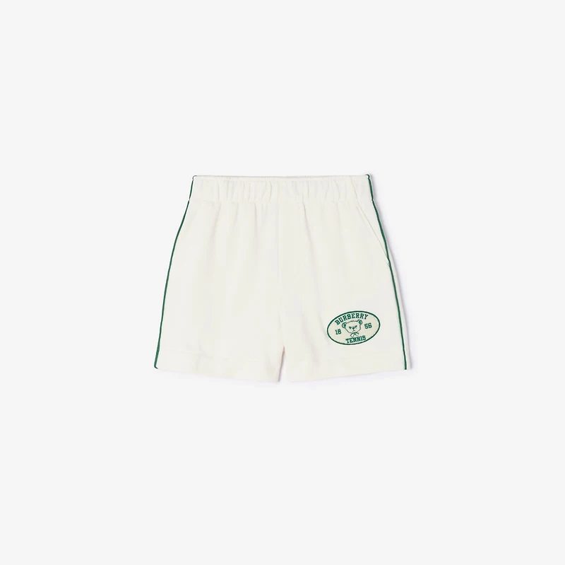 Tennis Bear Cotton Shorts in Chalk white | Burberry® Official