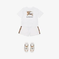Knight Check Cotton T-shirt in White | Burberry® Official