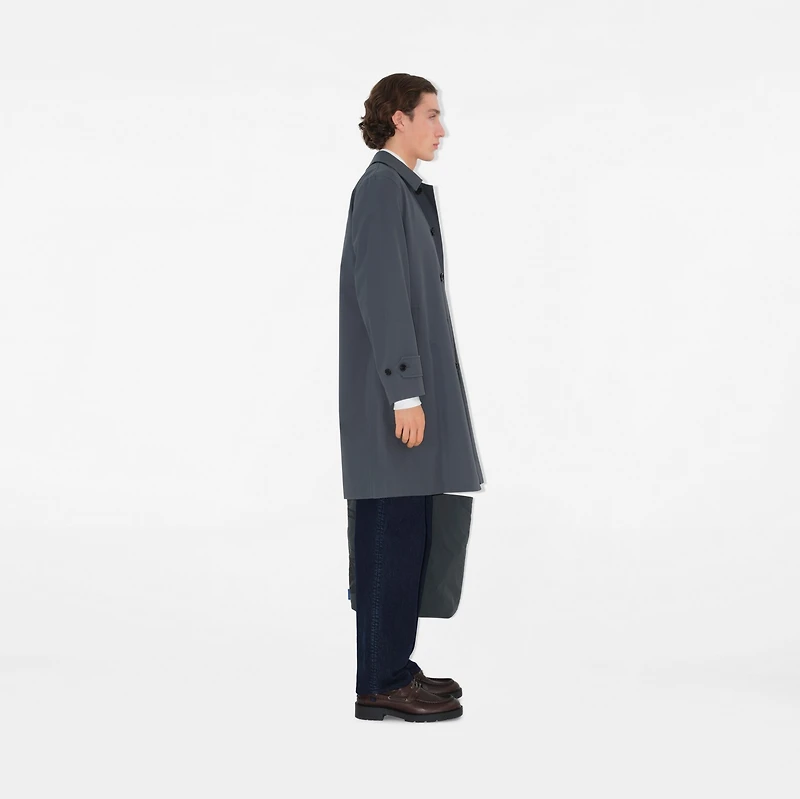 Long Gabardine Car Coat in Magnet - Men, Cotton | Burberry® Official