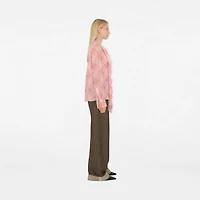 Ruffled Check Silk Blouse in Candy - Women | Burberry® Official