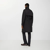 Long Cotton Nylon Padded Trench Coat in Black - Men | Burberry® Official