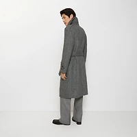 Long Herringbone Wool Trench Coat in Coal grey/light thistle grey - Men | Burberry® Official