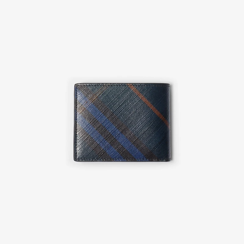 Check Slim Bifold Wallet in Midnight - Men, Cotton, Linen | Burberry® Official