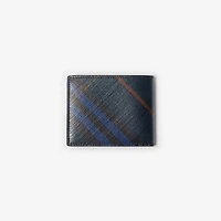 Check Slim Bifold Wallet in Midnight - Men, Cotton, Linen | Burberry® Official
