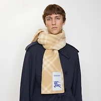 Check Wool Scarf in Sand | Burberry® Official