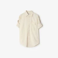 Regular Fit Silk Blend Shirt in Off white - Women | Burberry® Official