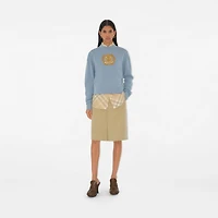 B Crest Wool Sweater in Gale - Women | Burberry® Official