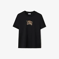 EKD Check Cotton T-shirt in Black - Women | Burberry® Official
