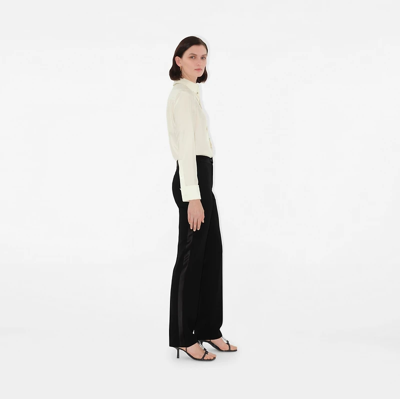 Wool Tuxedo Trousers in Black - Women | Burberry® Official