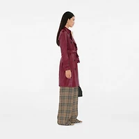Mid-length Leather Kensington Trench Coat in Ripple - Women | Burberry® Official