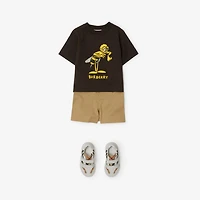 Cotton Blend Shorts in Sand | Burberry® Official