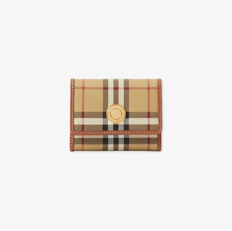 Small Check Folding Wallet in Archive beige/briar brown - Women | Burberry® Official