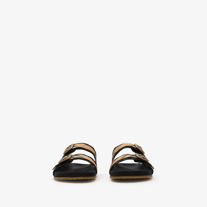 Check Suede Urchin Sandals in Black - Men | Burberry® Official