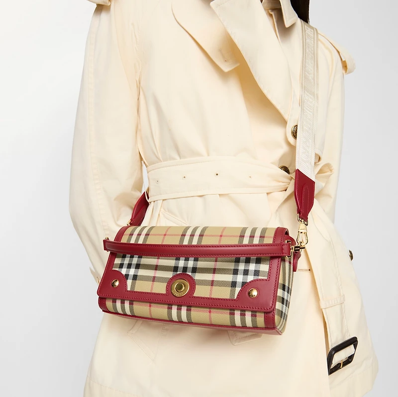 Top Handle Note Bag in Archive beige/ruby red - Women | Burberry® Official