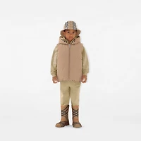 Reversible Check Nylon Padded Gilet in Sand | Burberry® Official